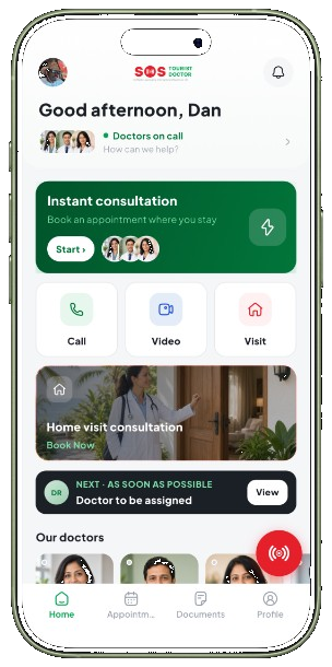 SOS Tourist Doctor mobile app